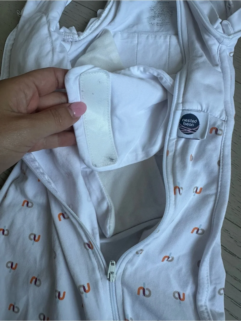 Pack of 2 Nested Bean White Sleep Sacks with Orange Accent